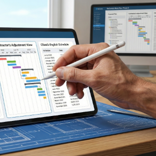 Work plan timeline and calendar for a residential project