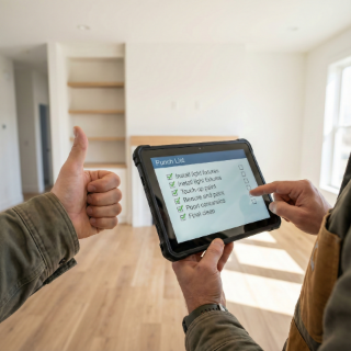 Punch list items checked off